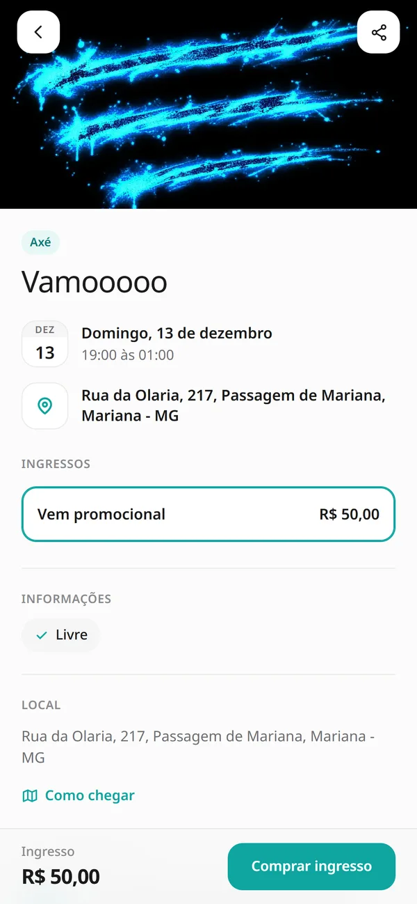 Página do evento publicada no Rolêon